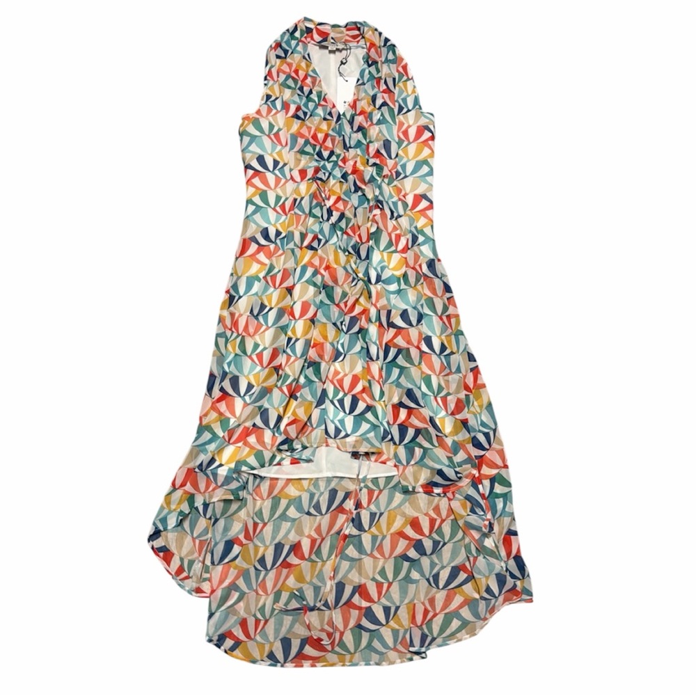 Molly Bracken Chiffon Midi Parasol Beach Umbrella  Xs High Low Dress